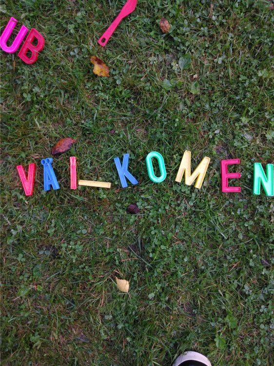 välkommen text